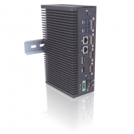 KBox E-410-APL Box PC Front Angled View